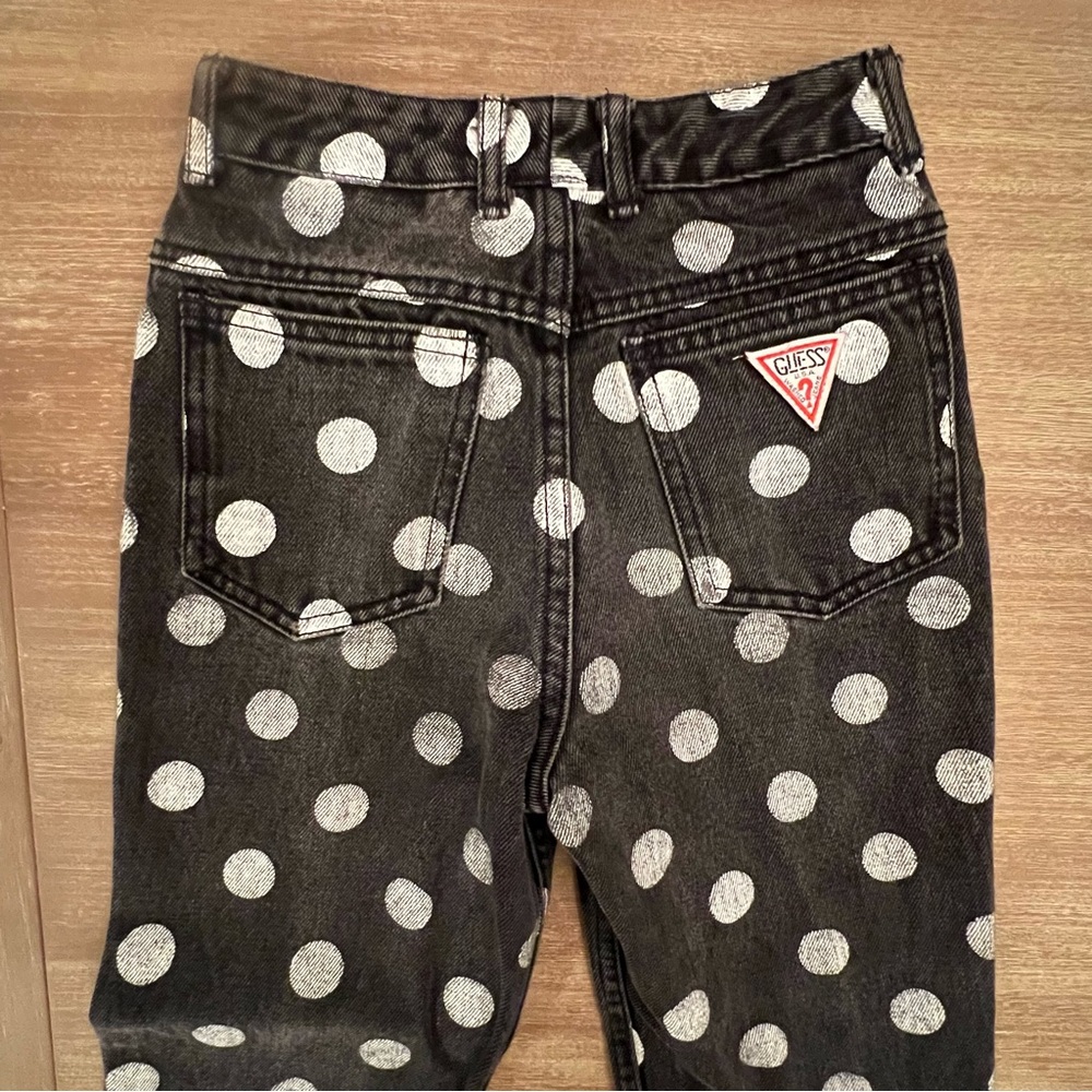 VINTAGE GUESS Kids Black and White Polka Dot Jeans
